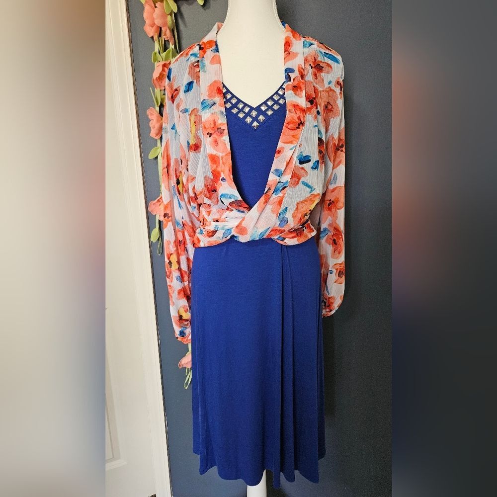New Emaline Stud Trimmed Knit T-shirt Dress Plus Size 3X